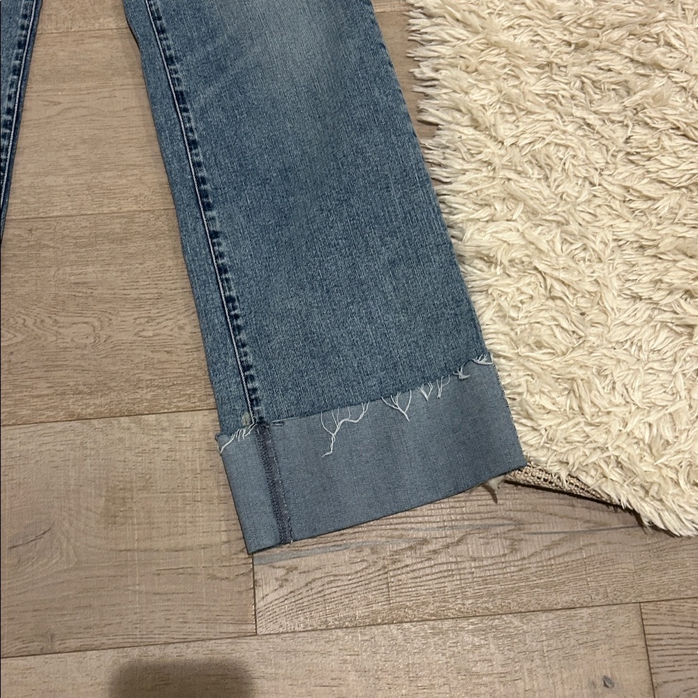 Joe's Jeans Wide Leg Flare Jeans in Medium Blue - Picture 2 of 7